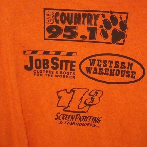 "ROWDY BUNCH" Short Sleeve Orange T-Shirt - Size Large - Picture 8 of 9